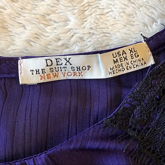 🆕Dex Lace Sleeve Top Purple/Black XL - Picture 3 of 10